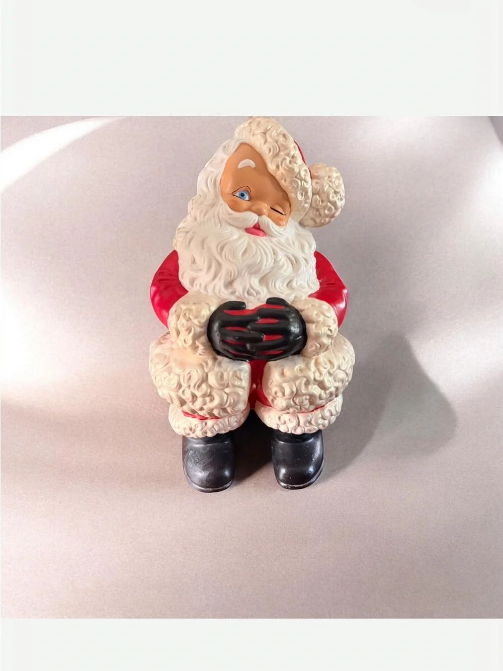 Vintage Ceramic Atlantic Mold Winking Santa Claus Christmas Holiday Home Decor